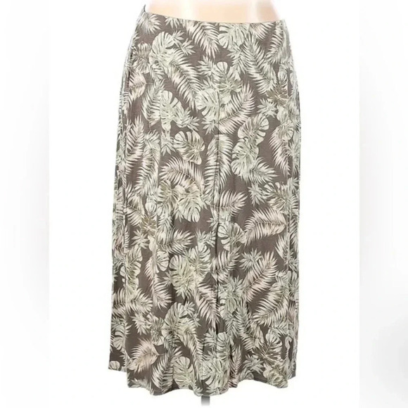 J. Jill | Women's Printed A Line Knit Maxi Skirt Cheerful Palms Plus Size 3X - Picture 3 of 8